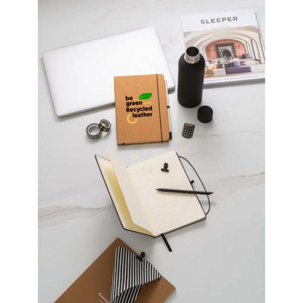 Caderno A5 com capa dura em couro reciclado - Imagem 4