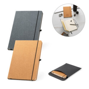 Caderno A5 com capa dura em couro reciclado