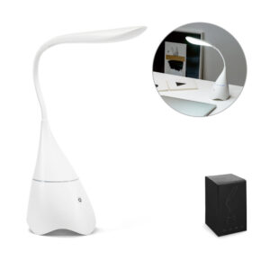 Luminária de mesa com caixa de som em ABS