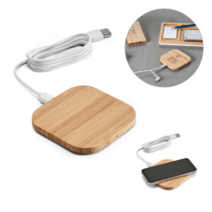 Carregador wireless em bambu 15W