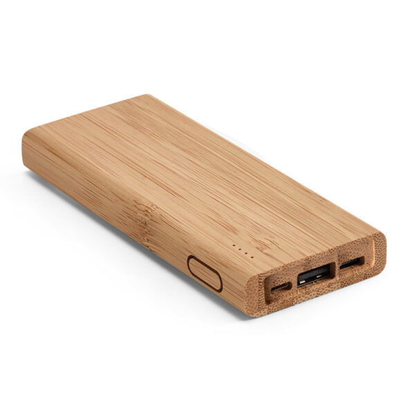 Bateria portátil em bambu com bateria de lítio 5'000 mAh - Imagem 4