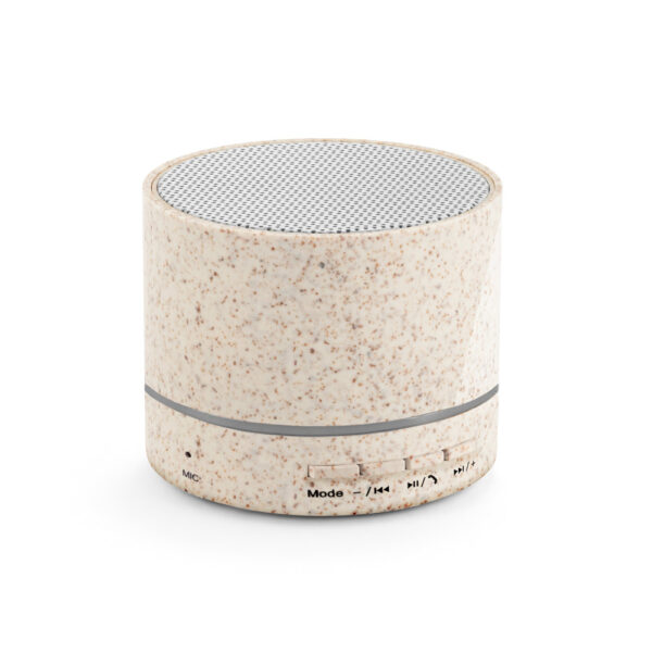Caixa de som portátil em fibra de palha de trigo e ABS com microfone - Imagem 4