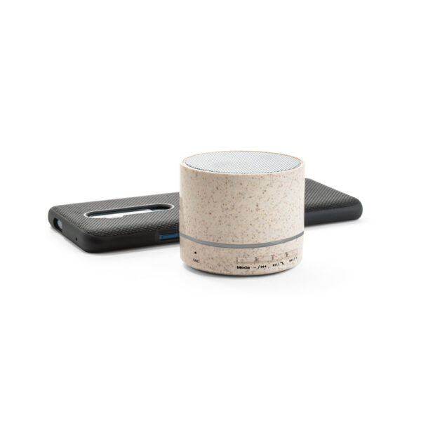 Caixa de som portátil em fibra de palha de trigo e ABS com microfone - Imagem 6