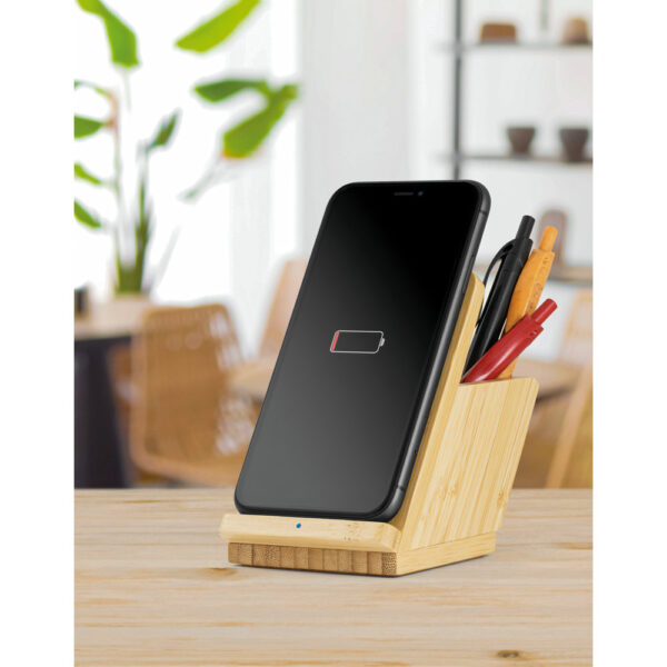 Carregador wireless em bambu 10W - Imagem 3