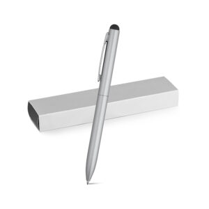 Esferográfica em alumínio com escrita em azul