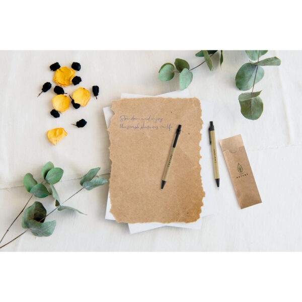 Conjunto de esferográfica e lapiseira em papel kraft - Imagem 3