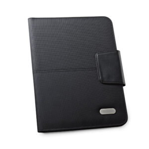 Pasta A4 em c. sintético e 1680D com bloco de 40 páginas pautadas