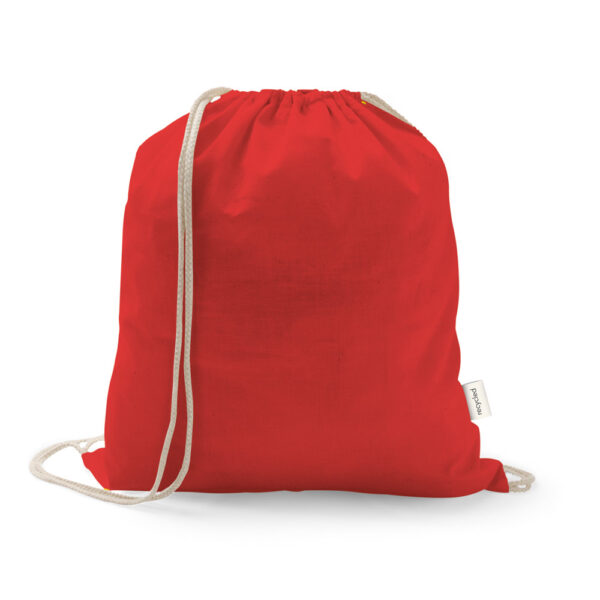 Sacola tipo mochila em 70% algodão reciclado e 30% poliéster reciclado (140 g/m²) - Imagem 4