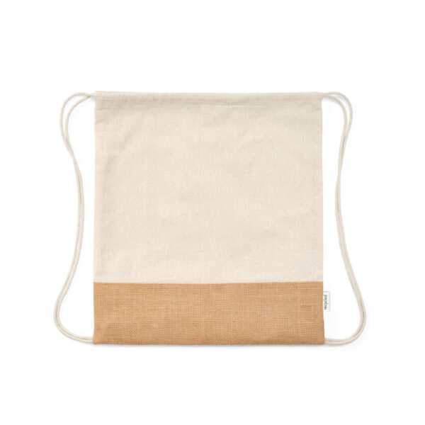 Sacola tipo mochila em 70% algodão reciclado e 30% poliéster reciclado (180 g/m²) com base em juta - Imagem 6