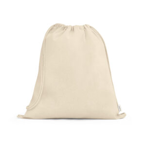 Sacola tipo mochila em 100% algodão reciclado (180 g/m²)