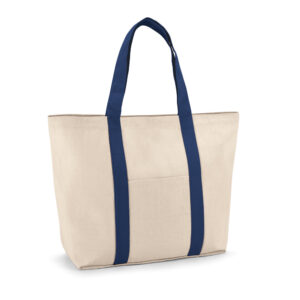 Sacola 100% algodão canvas (280 g/m²) com bolso frontal e bolso interior