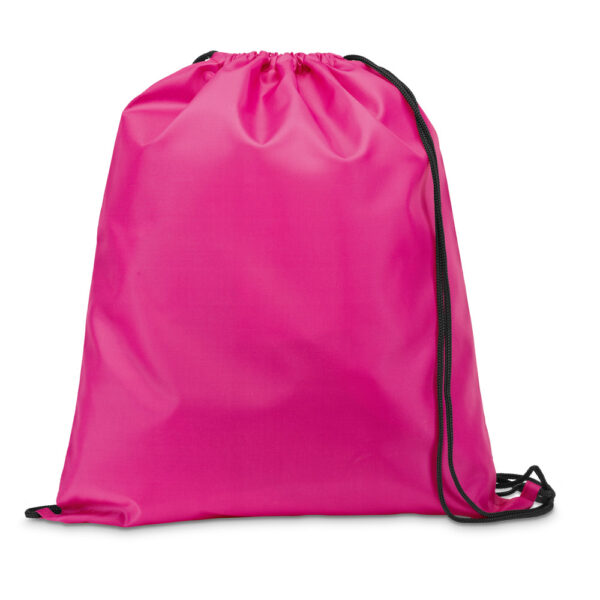 Sacola tipo mochila em 210D com cordões em preto - Imagem 3