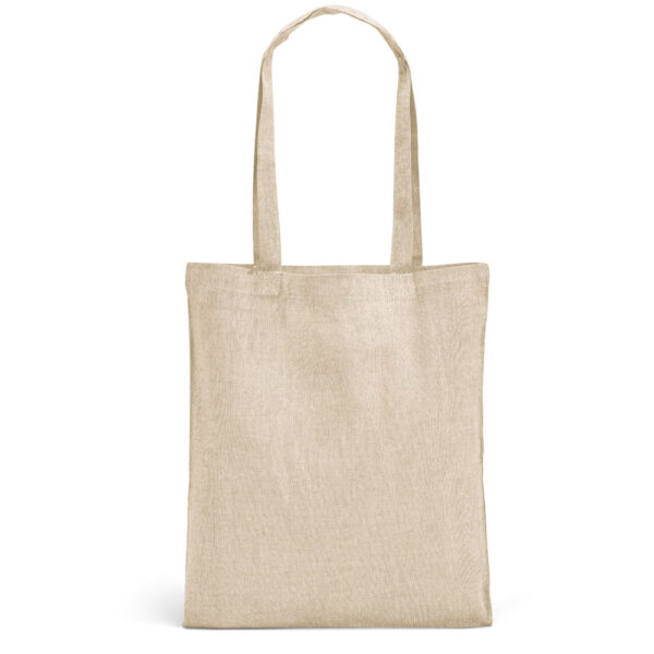 Sacola dobrável em 70% algodão reciclado e 30% poliéster reciclado (140 g/m²) sem tingimento - Imagem 9
