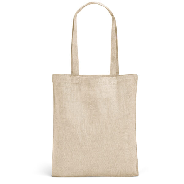 Sacola dobrável em 70% algodão reciclado e 30% poliéster reciclado (140 g/m²) sem tingimento - Imagem 10