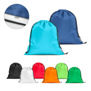 Sacola tipo mochila em poliéster reciclado 190T (100% rPET)