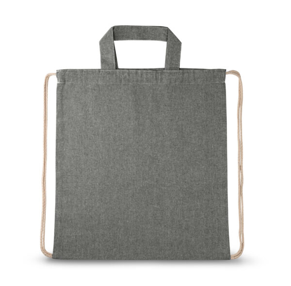 Sacola tipo mochila em 70% algodão reciclado e 30% poliéster reciclado (140g/m²) - Imagem 6