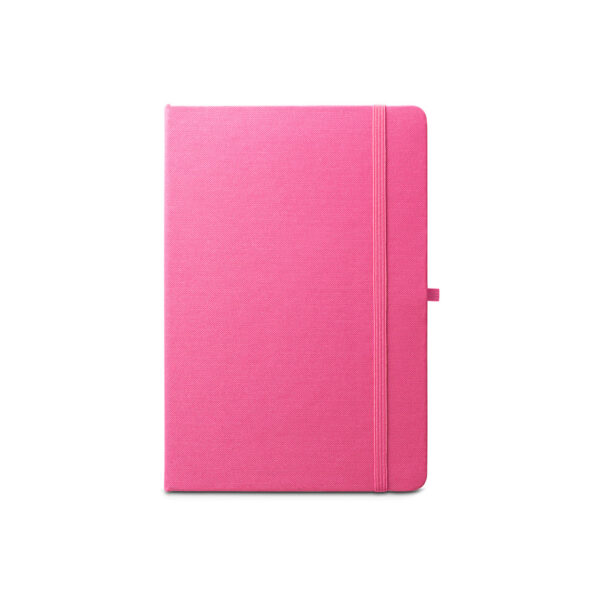Caderno A5 de capa dura em poliéster 100% reciclado (100% rPET) com cantos redondos e folhas pautadas - Imagem 2