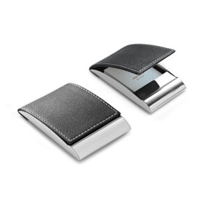 Porta cartões em metal e c.sintético