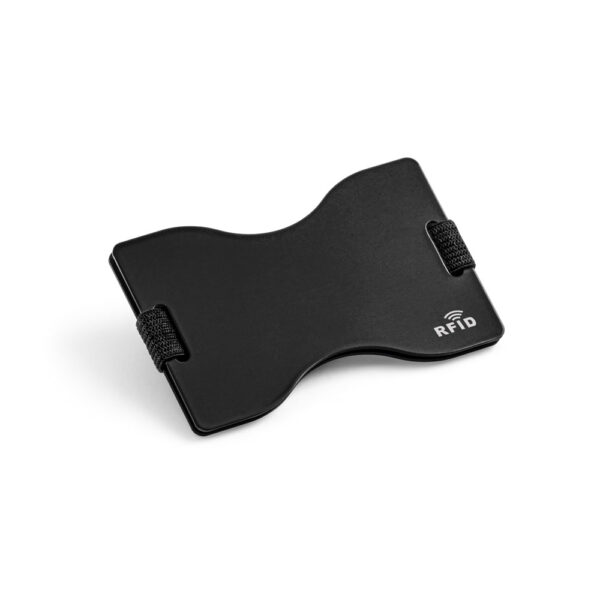 Porta cartões com bloqueio RFID e fita elástica em poliéster - Imagem 2