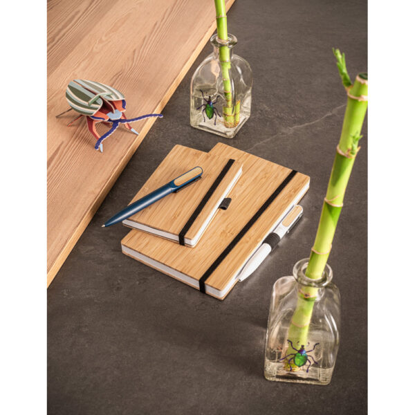 Caderno de bolso de capa e contracapa em placa de bambu e lombada em poliéster 100% reciclado (100% rPET) - Imagem 2