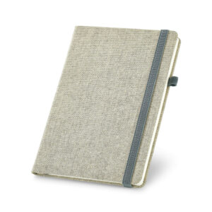 Caderno A5 em canvas (poliéster) com páginas lisas