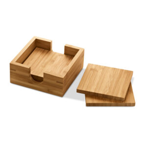 Kit de 4 porta copos em bambu