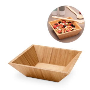 Saladeira em bambu em formato quadrado