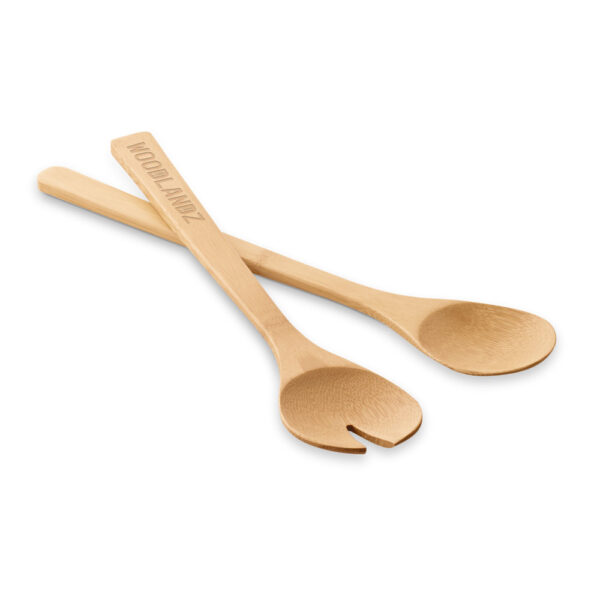Conjunto de 2 talheres para salada em bambu - Imagem 2
