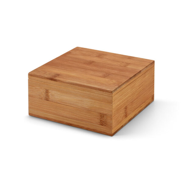 Caixa de chás em bambu com 4 compartimentos e fecho com ímã - Imagem 3
