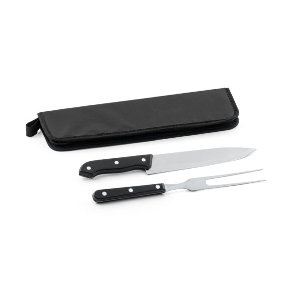Kit churrasco em estojo em 210D em 2 utensílios em aço inox e PP - Imagem 3