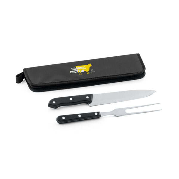 Kit churrasco em estojo em 210D em 2 utensílios em aço inox e PP - Imagem 2