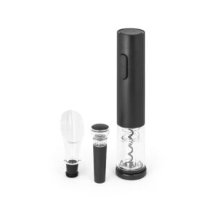 Conjunto de saca rolhas elétrico e acessórios em ABS e TPE