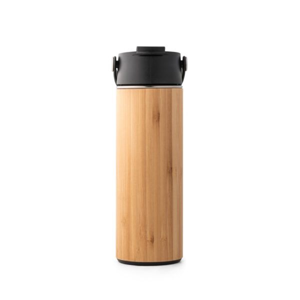 Squeeze térmica em bambu, aço inoxidável e PP 440 mL - Imagem 2