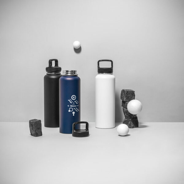 Garrafa em aço inoxidável (90% reciclado) com revestimento em pó e de grande capacidade até 1200 mL - Imagem 4