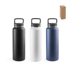 Garrafa em aço inoxidável (90% reciclado) com revestimento em pó e de grande capacidade até 1200 mL