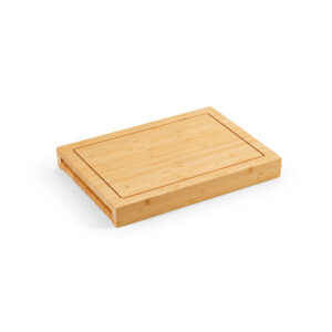 Conjunto de tábuas em bambu com 3 facas inclusas