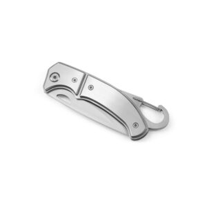 Canivete em aço inox e metal com fecho de segurança