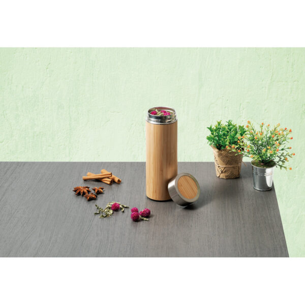 Squeeze térmica em bambu e aço inox 430 mL - Imagem 3