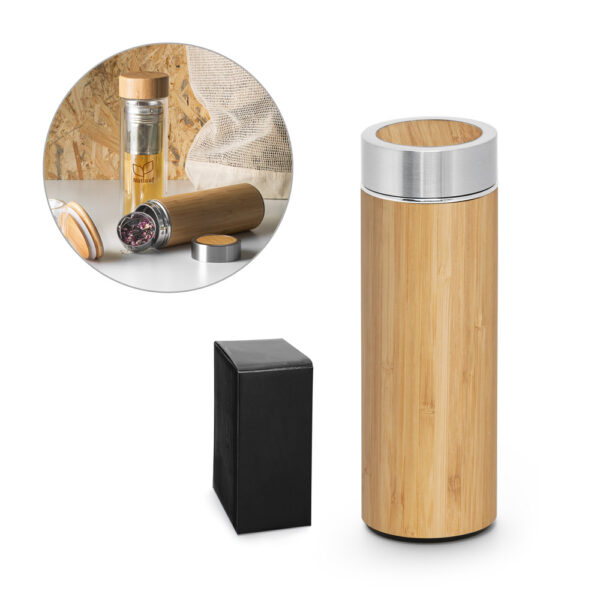 Squeeze térmica em bambu e aço inox 430 mL