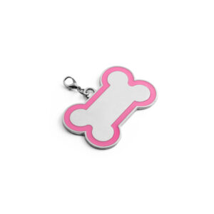 Chaveiro em formato de osso com linha colorida à volta