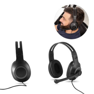Fone de ouvido ajustáveis com microfone em ABS e PP