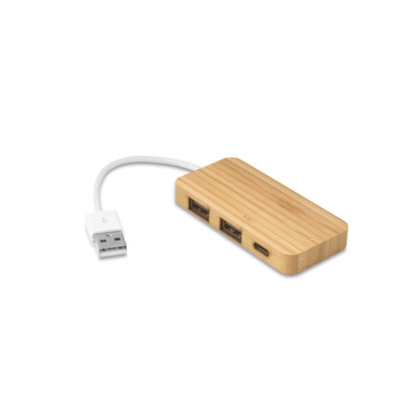 Hub em bambu com 2 portas - Imagem 4