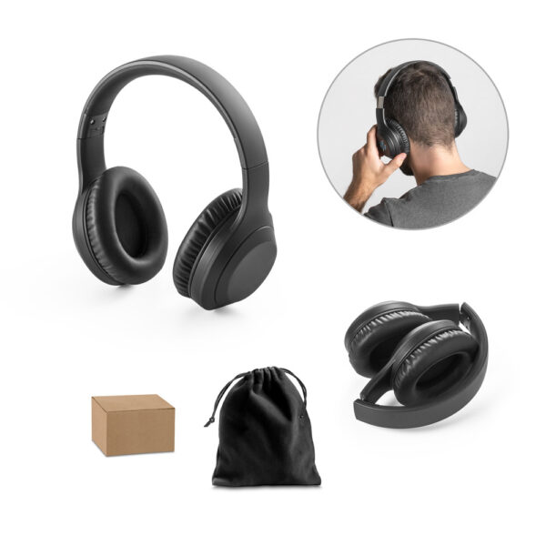 Fones de ouvido wireless dobráveis em ABS 100% reciclado com ANC