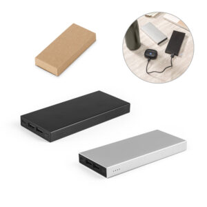 Bateria portátil em alumínio 100% reciclado e bateria em lítio 10'000 mAh