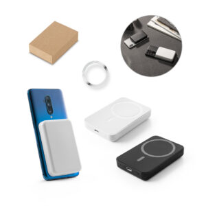 Bateria portátil em ABS 100% reciclado e bateria em lítio 5'000 mAh