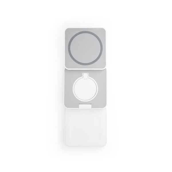 Carregador magnético wireless super rápido dobrável em ABS 100% reciclado que permite carregar três dispositivos simultaneamente - Imagem 7