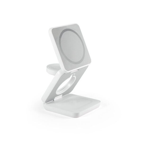 Carregador magnético wireless super rápido dobrável em ABS 100% reciclado que permite carregar três dispositivos simultaneamente - Imagem 8