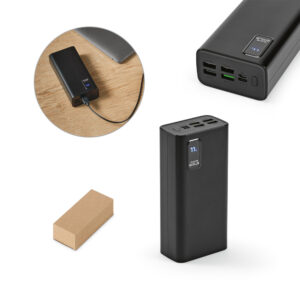Bateria portátil em ABS 100% reciclado e bateria em lítio 30'000 mAh