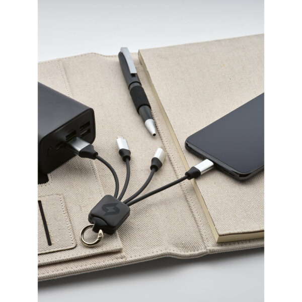 Cabo USB de carregamento rápido 3 em 1 com corpo em PET 100% reciclado (100% rPET) - Imagem 4