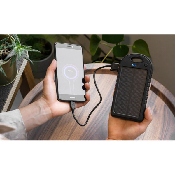 Bateria portátil solar em ABS com painel solar e LED 2'000 mAh - Imagem 3